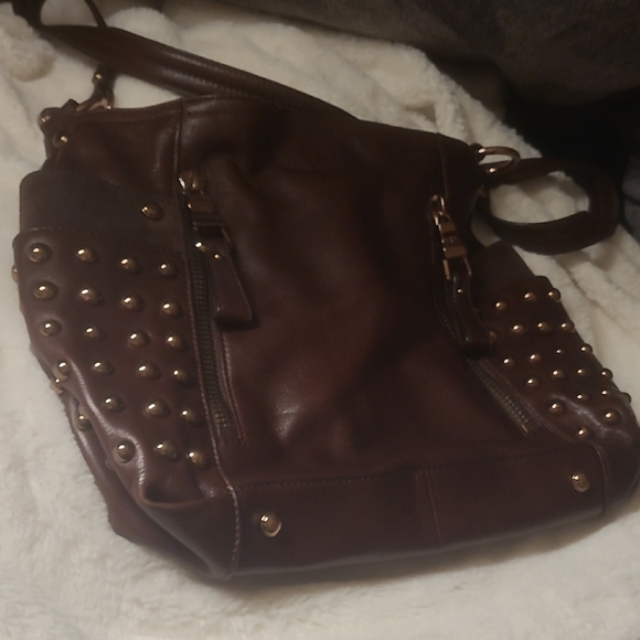b. makowsky Dark Brown Studded Hobo Bag - Picture 2 of 16